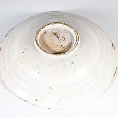 Delft Blue and White Bird and Foliage Decorated Shallow Bowl, 19th Century