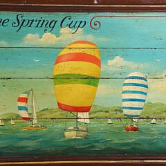 Vintage Oil on Panel “Yacht Racing in the Solent for the Spring Cup”