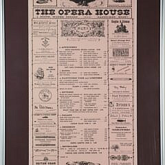 Framed and Matted Opera House Menu circa 1969