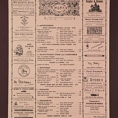 Framed and Matted Nantucket Opera House Restaurant Menu, circa 1969