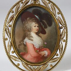 Gainsborough Miniature Oval Portrait of Lady