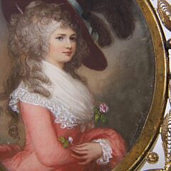 Gainsborough Miniature Oval Portrait of Lady