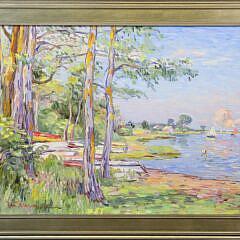 Jan Pawlowski Oil on Canvas "Polpis Harbor"