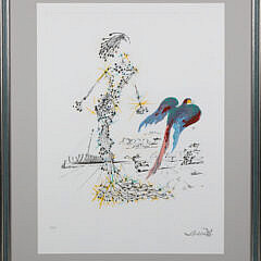 Salvator Dali Limited Edition Print "Woman With Parrot"