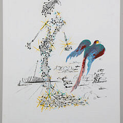 Salvator Dali Limited Edition Print “Woman With Parrot”