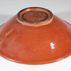 Turtlecreek Potters Redware Ceramic Whale Bowl Decorated by Sandy D.
