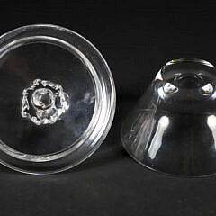 Signed Steuben Clear Crystal Rams Head Candy Dish Designed in 1943