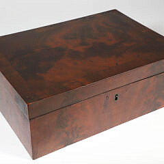 19th Century Mahogany Lift Top Jewelry Box with Various Interior Compartments
