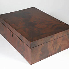 Mahogany Lift Top Jewelry Box with Various Interior Compartments, 19th Century