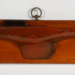 Pair of Vintage Stained Pine Half Hulls on Planks