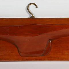 Pair of Vintage Stained Pine Half Hulls on Planks