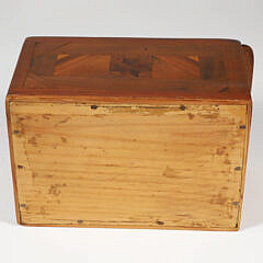 Folk Art Multi-wood Inlaid Slide Top Box, 19th Century