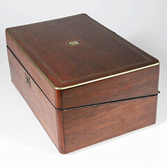 Mahogany Lift Top Box with Brass Line Inlay, 19th Century