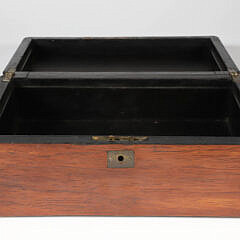 Mahogany Lift Top Box with Brass Line Inlay, 19th Century
