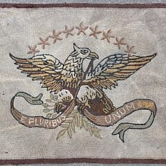 Vintage American Eagle Hooked Rug " E. Pluribus Unum"