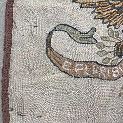 Vintage American Eagle Hooked Rug ” E. Pluribus Unum”