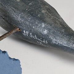 John Schmidt Folk Art Carved Gray Whale on Stand