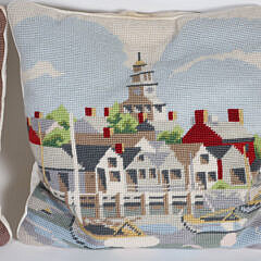 Two Erica Wilson Needlepoint Nantucket Pillows