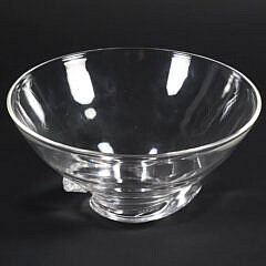 Signed Steuben Clear Crystal Bowl with Spiral Base