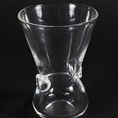 Signed Steuben Clear Crystal Bowl with Finger Grips