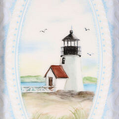 D. Renner Hand Painted Porcelain Plaque “Brant Point”