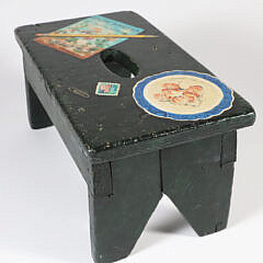 Trompe l’oeil Decorated Foot Stool