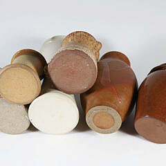 Seven Contemporary Pottery Pieces Including Vases, Pitchers and Covered Crock