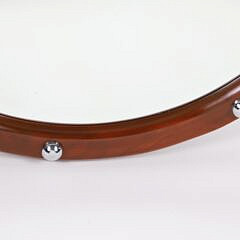 Round Teak Wood Mirror with Half Round Spheres