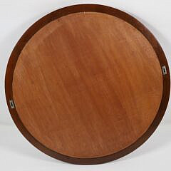 Round Teak Wood Mirror with Half Round Spheres