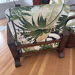 Suite of Four Art Deco Settee, Pair of Armchairs and Oak Coffee Table