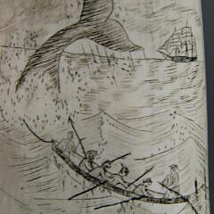Scrimshaw Antique Whale’s Tooth “Marblehead”, 19th Century