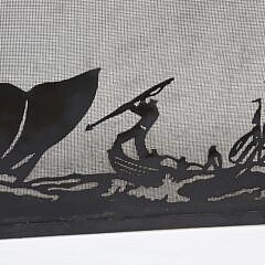 Wrought Iron Whale Hunt Fireplace Screen