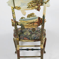 Set of 3 Mackenzie Childs Forest Fish Decorated Ladder-Back Side Chairs