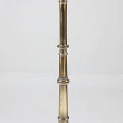 Vintage Brass Tripod Floor Lamp with Decorated Swan Cardboard Shade