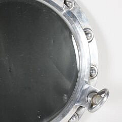 Contemporary Chrome Ship’s Porthole Window Mirror Frame