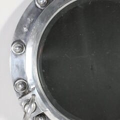Contemporary Chrome Ship’s Porthole Window Mirror Frame