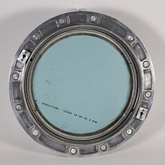Contemporary Chrome Ship’s Porthole Window Mirror Frame