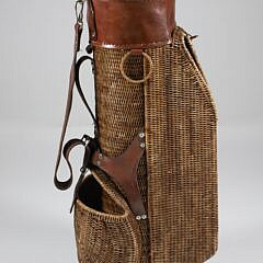 Vintage Can Woven and Leather Golf Bag
