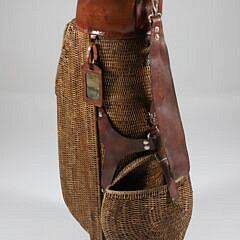 Vintage Cane Woven and Leather Golf Bag