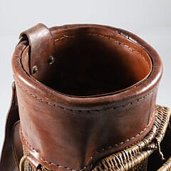 Vintage Cane Woven and Leather Golf Bag