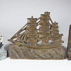 Lot of Three Cast Iron Doorstop and Bookends