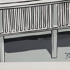 Tony Sarg Silk Screen Poster “Family on the Roof Walk”