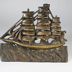 Brass Clipper Ship Doorstop