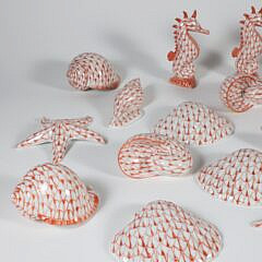 24 Andrea by Sadek Coral Hand Painted Porcelain Seashells, Starfish and Sea Horses