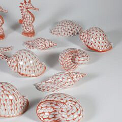 24 Andrea by Sadek Coral Hand Painted Porcelain Seashells, Starfish and Sea Horses