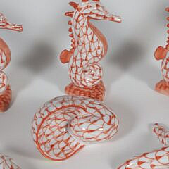 24 Andrea by Sadek Coral Hand Painted Porcelain Seashells, Starfish and Sea Horses