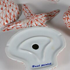 24 Andrea by Sadek Coral Hand Painted Porcelain Seashells, Starfish and Sea Horses