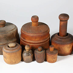 Seven Antique Wood Butter Molds