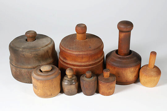 Seven Antique Wood Butter Molds
