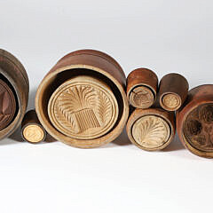 Eight Antique Wood Butter Molds